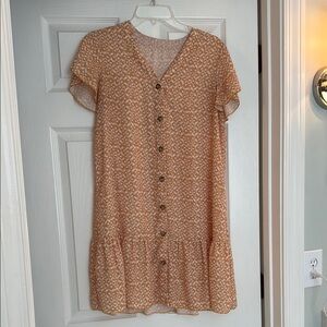 Elegant Orange Patterned Dress